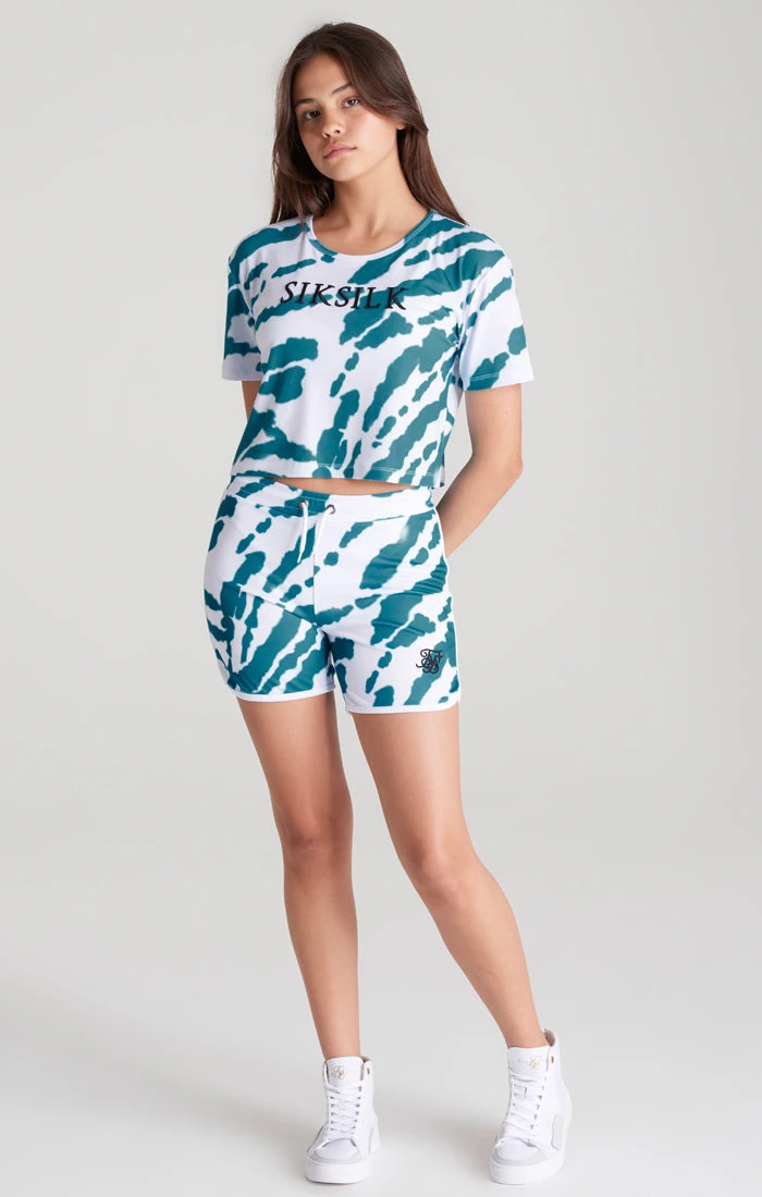 SikSilk Girls White Tie Dye Cropped T-Shirt - Image 5