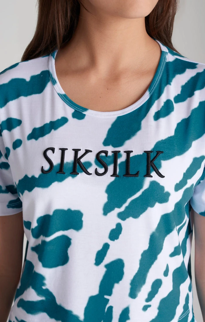 SikSilk Girls White Tie Dye Cropped T-Shirt - Image 3