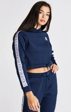 SikSilk Girls Navy Crop Hoodie