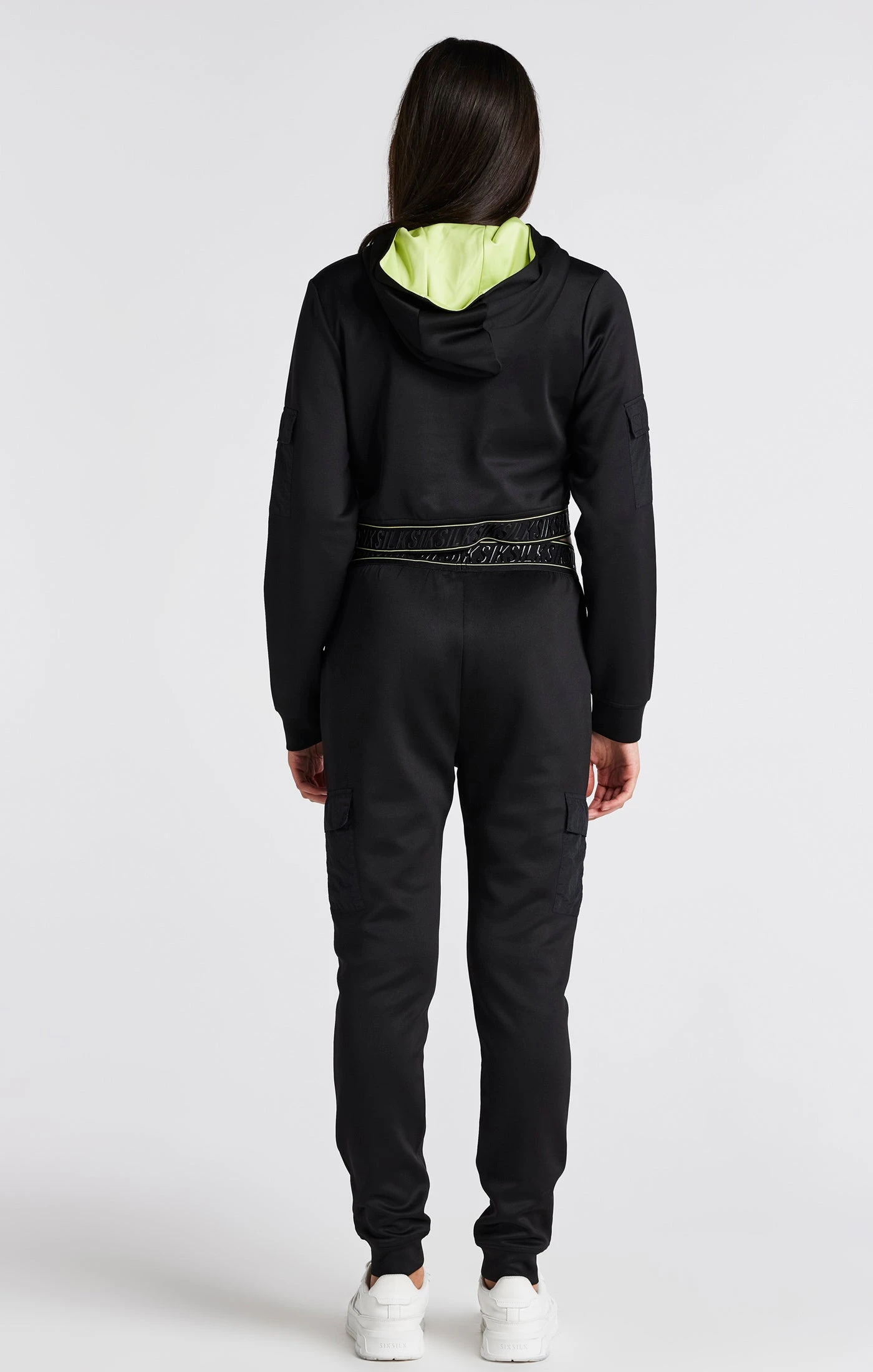 SikSilk Girls Black Cargo Track Top - Image 5