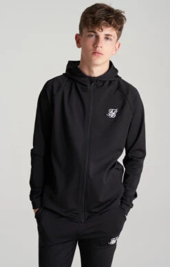 SikSilk Boys Black Essential Zip Thru Hoodie