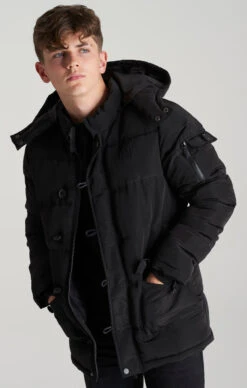 SikSilk Boys Black Puff Parka