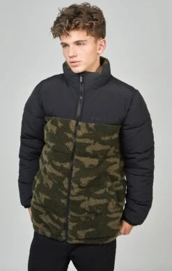 SikSilk Boys Camo Borg Puffer Jacket
