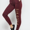 SikSilk Eyelet Mesh Track Pants - Burgundy