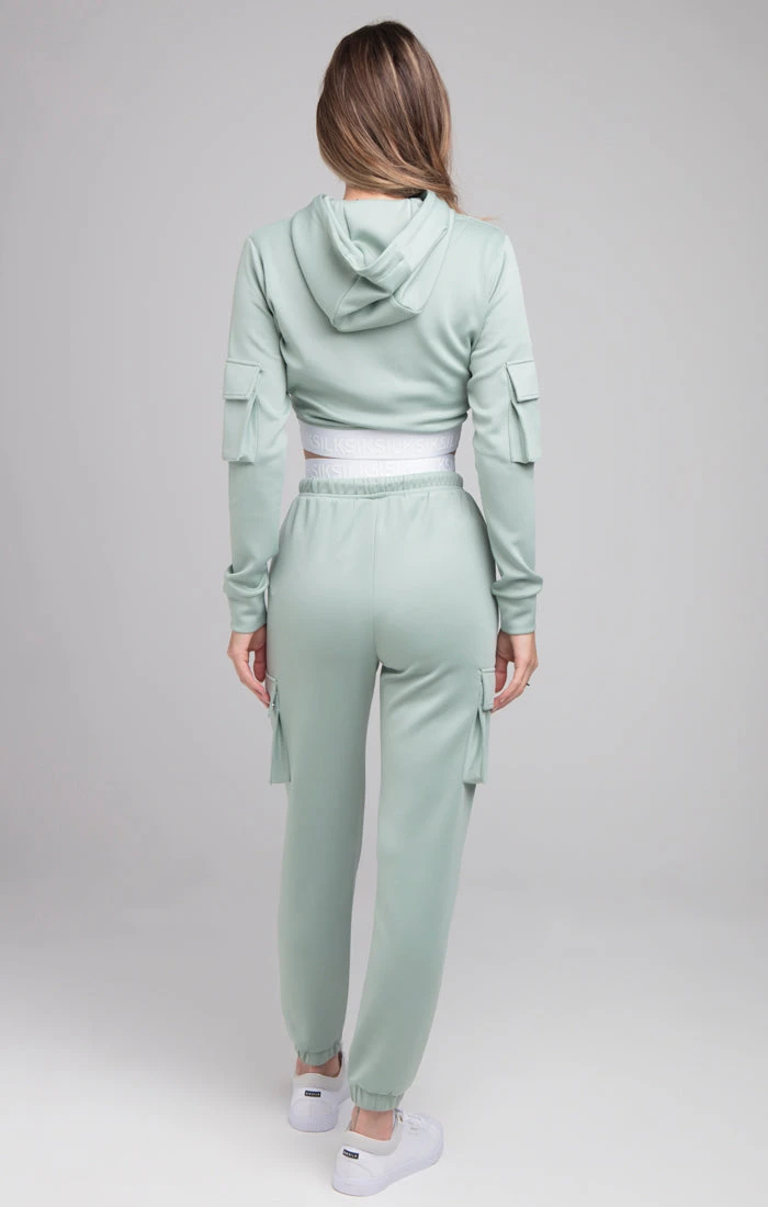 SikSilk Cargo Tape Track Pants - Sage - Image 6
