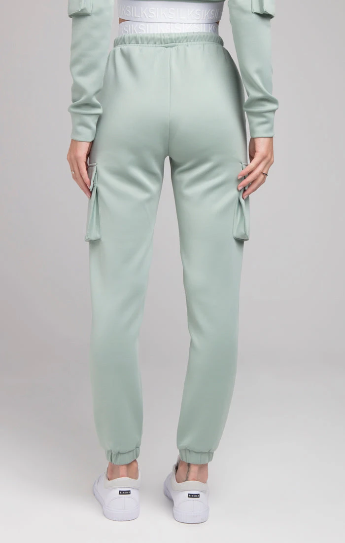 SikSilk Cargo Tape Track Pants - Sage - Image 3