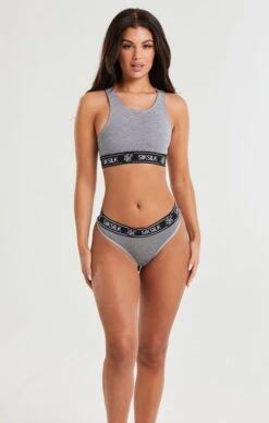 SikSilk Grey Marl Racerback Bralette
