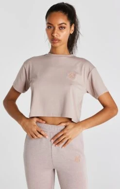 SikSilk Washed Pink Crop T-Shirt