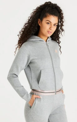 SikSilk Grey Marl Zip Thru Hoodie