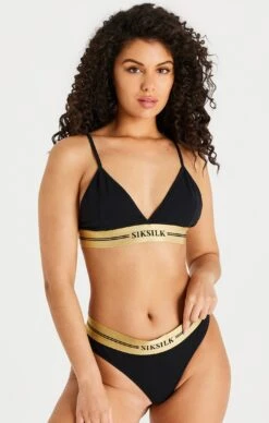 SikSilk Black Triangle Bralette