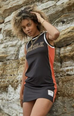 SikSilk Black Panelled Basketball Dress