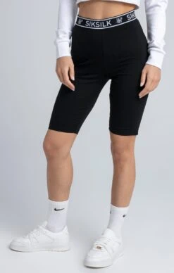 SikSilk Black Essential Tape Cycle Shorts