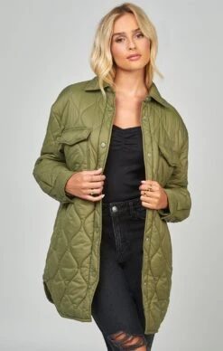 SikSilk Khaki Lightweight Quilt Jacket