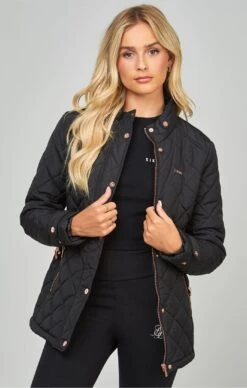 SikSilk Black Belted Quilted Jacket