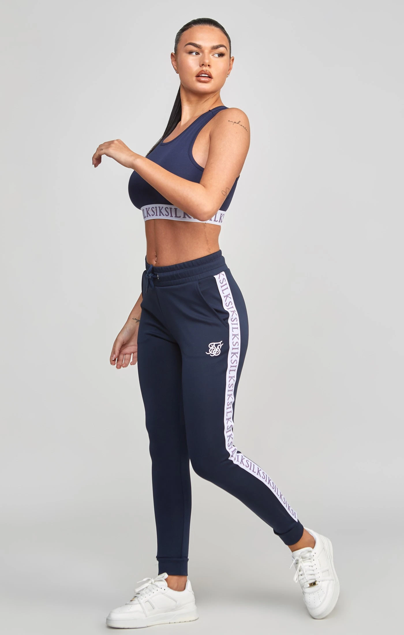 SikSilk Navy Tape Bralette - Image 6