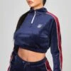 SikSilk Navy Velour Track Top