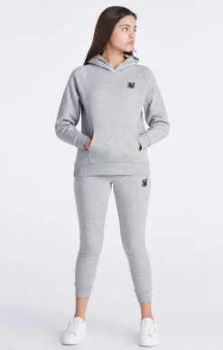 SikSilk Girls Grey Marl Essentials Overhead Hoodie